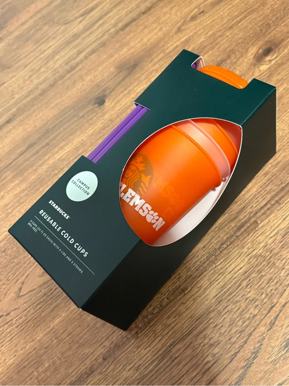Starbucks Reusable Cold Cup Set - Orange & Purple Accents